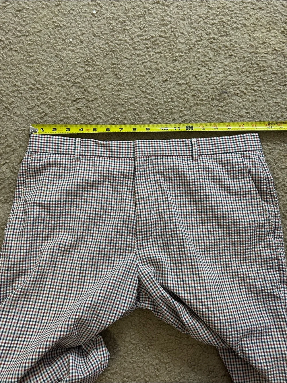 J. Crew Seersucker Gingham Check Pants Mens 34x32 Multicolor Cotton Straight Leg
